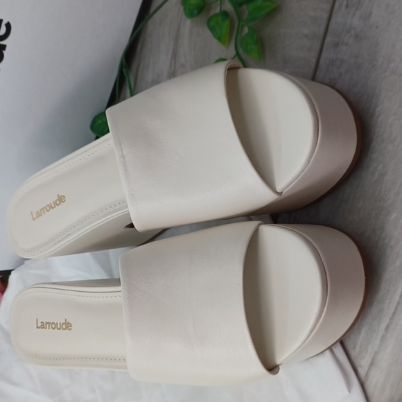 Larroude Miso Kid Skin Leather Platform Sandal NIB - Picture 4 of 10